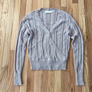 ASTR The Label Lavender Wrap Knit Sweater Small Purple Open Knit Cottagecore